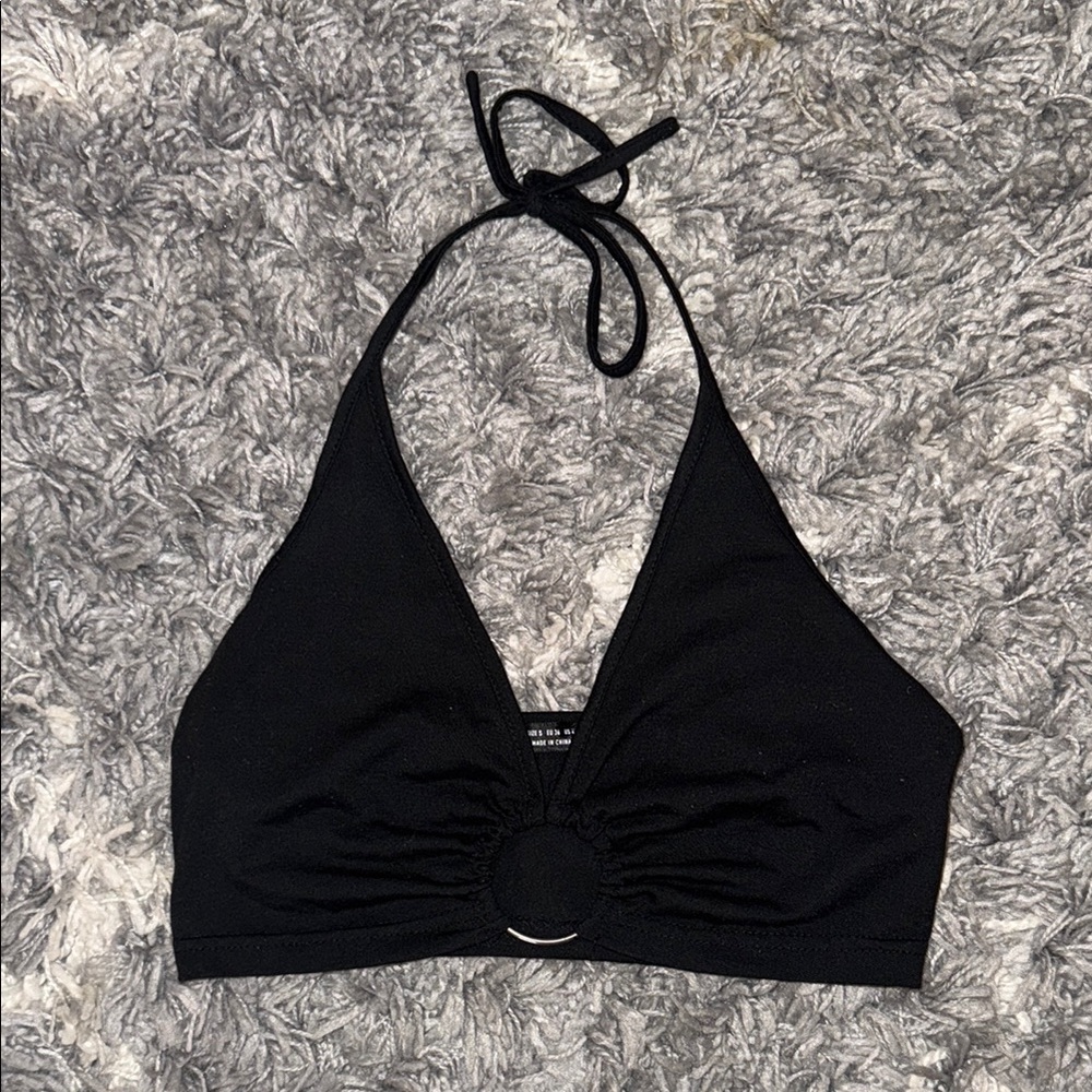 Black Halter Bikini Top